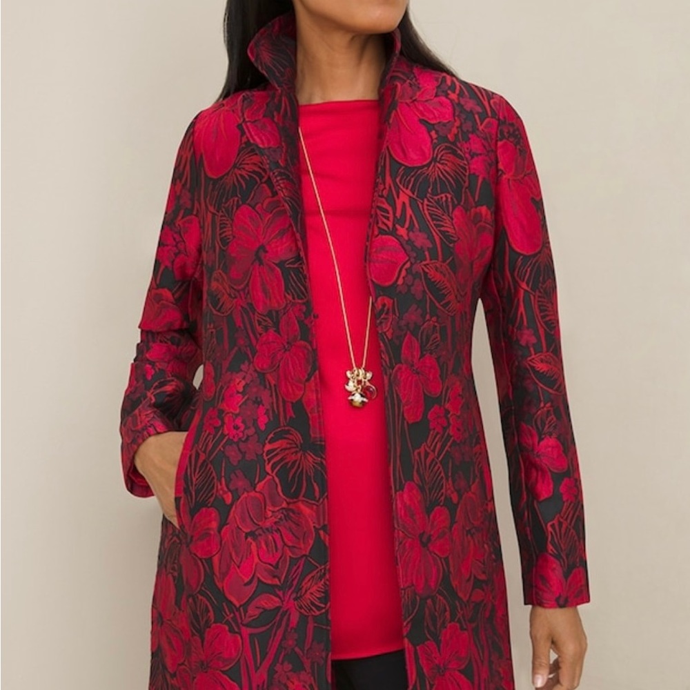 Chicos Floral print Jacquard Topper